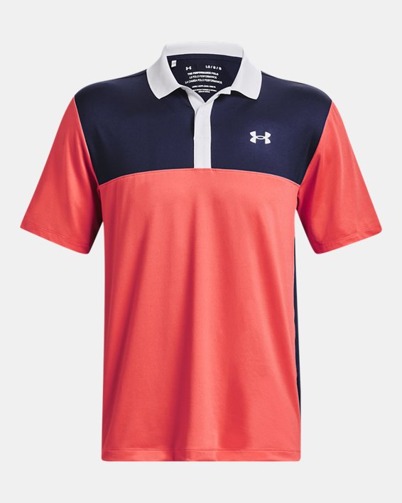 Polo UA Performance 3.0 Colorblock para hombre, Red, pdpMainDesktop image number 4